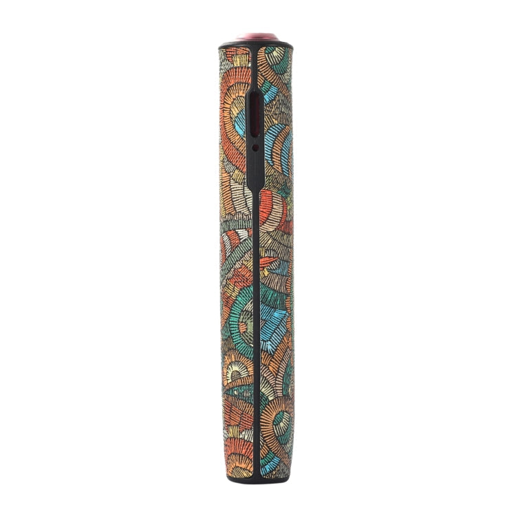For IQOS ILUMA ONE TPU+PU Skinned Electronic Cigarette Protective Case with Lanyard(Cashew Flower Green)