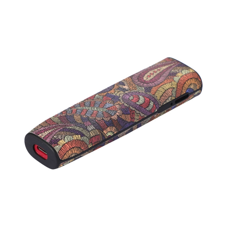 For IQOS ILUMA ONE TPU+PU Skinned Electronic Cigarette Protective Case with Lanyard(Cashew Flower Purple)