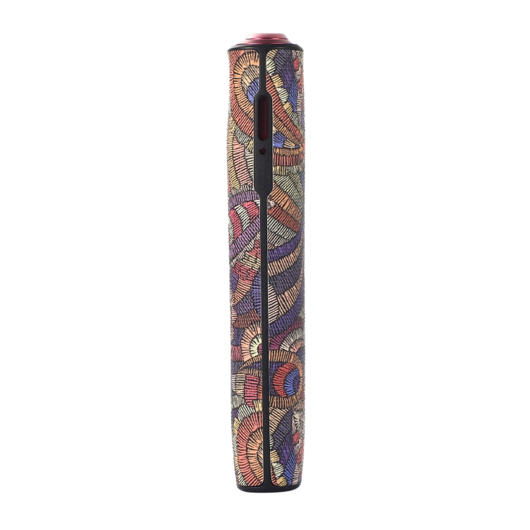 For IQOS ILUMA ONE TPU+PU Skinned Electronic Cigarette Protective Case with Lanyard(Cashew Flower Purple)