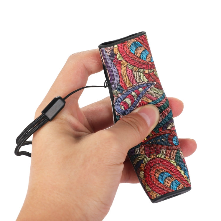 For IQOS ILUMA ONE TPU+PU Skinned Electronic Cigarette Protective Case with Lanyard(Cashew Flower Red)