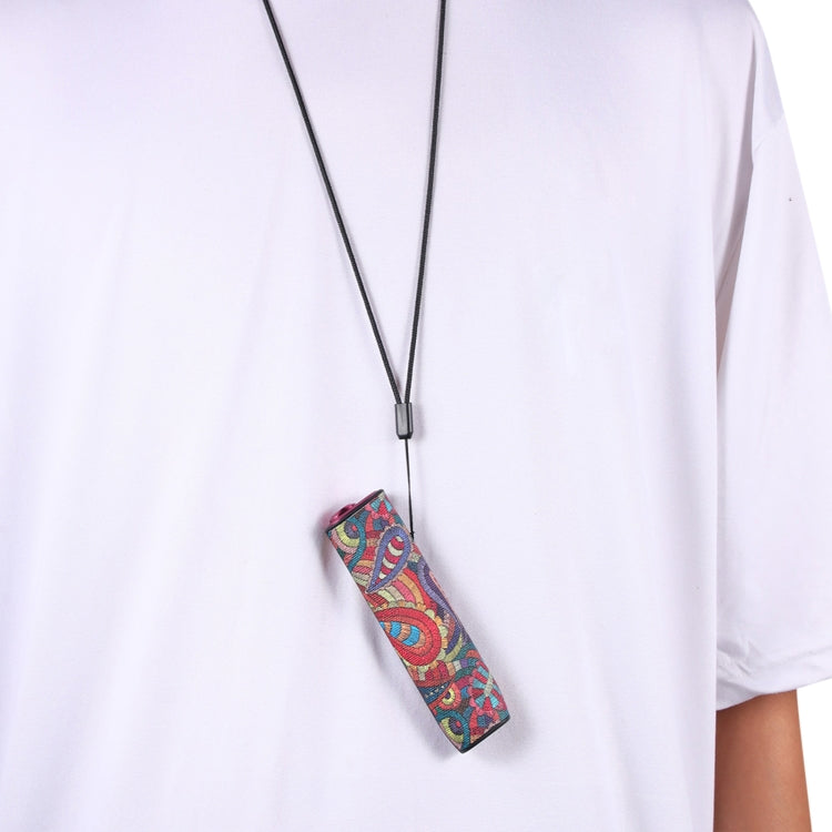 For IQOS ILUMA ONE TPU+PU Skinned Electronic Cigarette Protective Case with Lanyard(Cashew Flower Red)