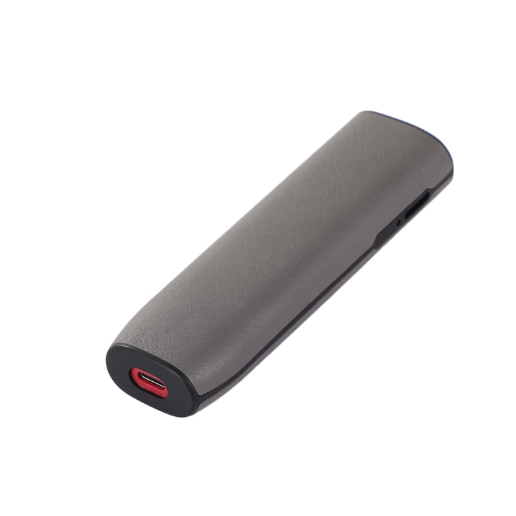 For IQOS ILUMA ONE Leather + TPU Electronic Cigarette Case with Lanyard(Grey)