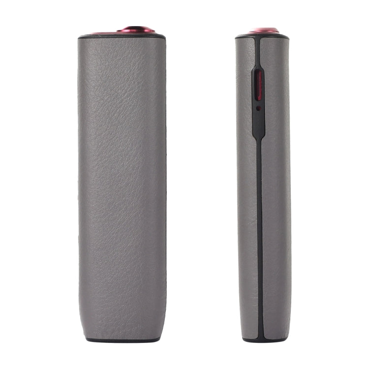 For IQOS ILUMA ONE Leather + TPU Electronic Cigarette Case with Lanyard(Grey)