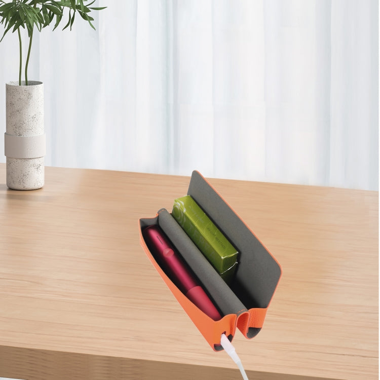 For IQOS ILUMA ONE Litchi Pattern Electronic Cigarette Leather Storage Bag(Red)
