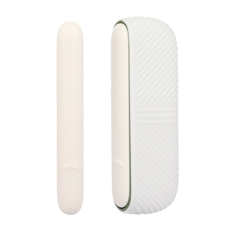 For IQOS ILUMA Silicone Electronic Cigarette Case Charging Compartment With Side Cover(White)