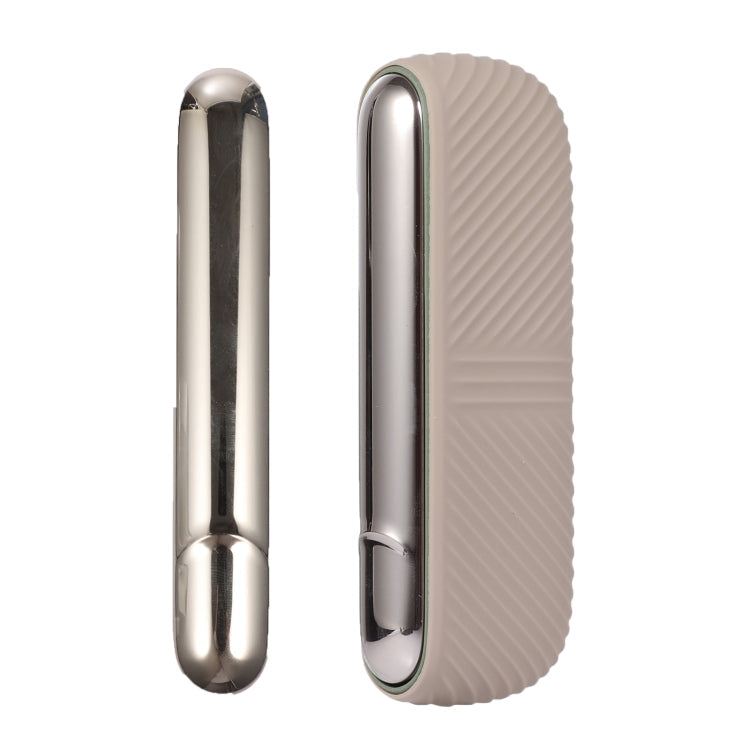 For IQOS ILUMA Silicone Electronic Cigarette Case Charging Compartment With Side Cover(Light Brown)