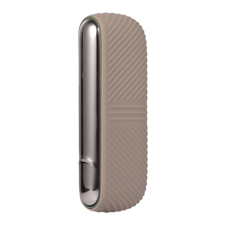 For IQOS ILUMA Silicone Electronic Cigarette Case Charging Compartment With Side Cover(Light Brown)