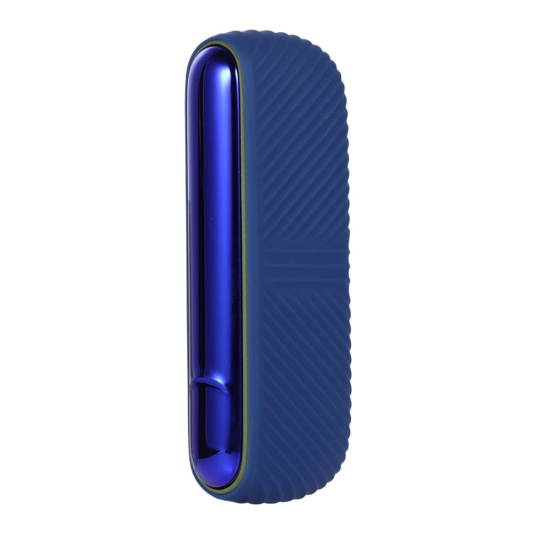 For IQOS ILUMA Silicone Electronic Cigarette Case Charging Compartment With Side Cover(Dark Blue)