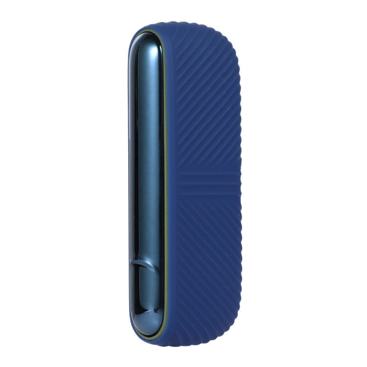 For IQOS ILUMA Silicone Electronic Cigarette Case Charging Compartment With Side Cover(Navy Blue)