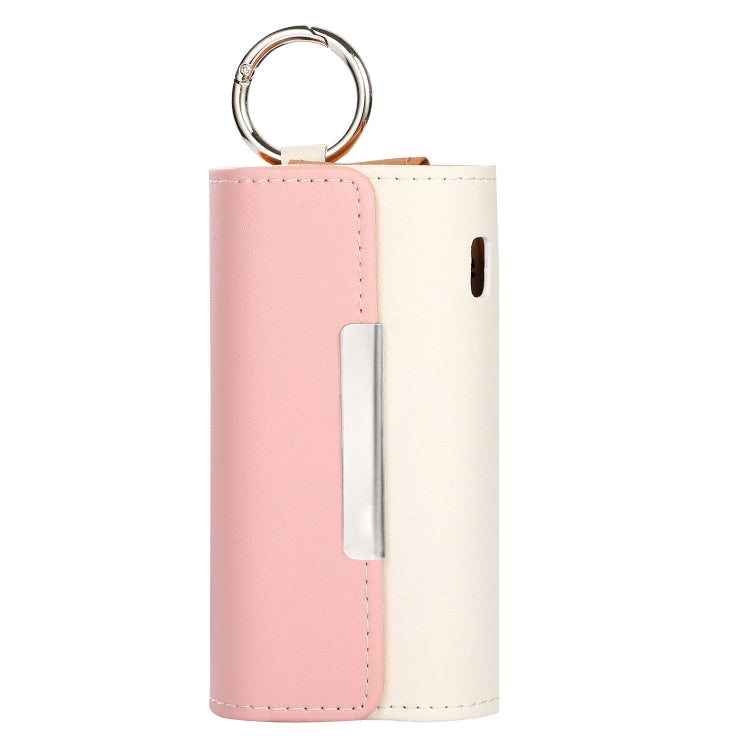 For IQOS ILUMA Portable Contrasting Color Electronic Cigarette Storage Bag with Hanging Loop(Pink + White)