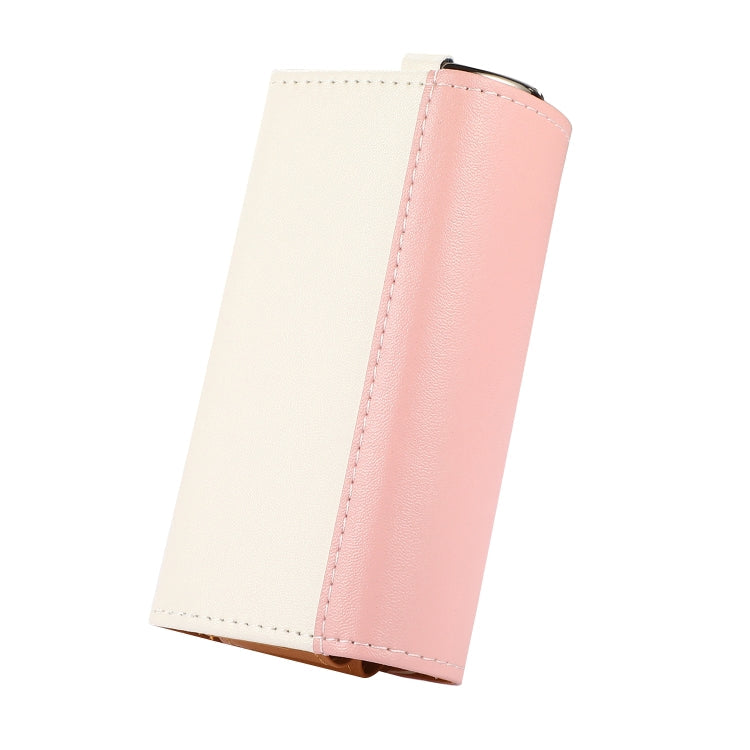 For IQOS ILUMA Portable Contrasting Color Electronic Cigarette Storage Bag with Hanging Loop(Pink + White)