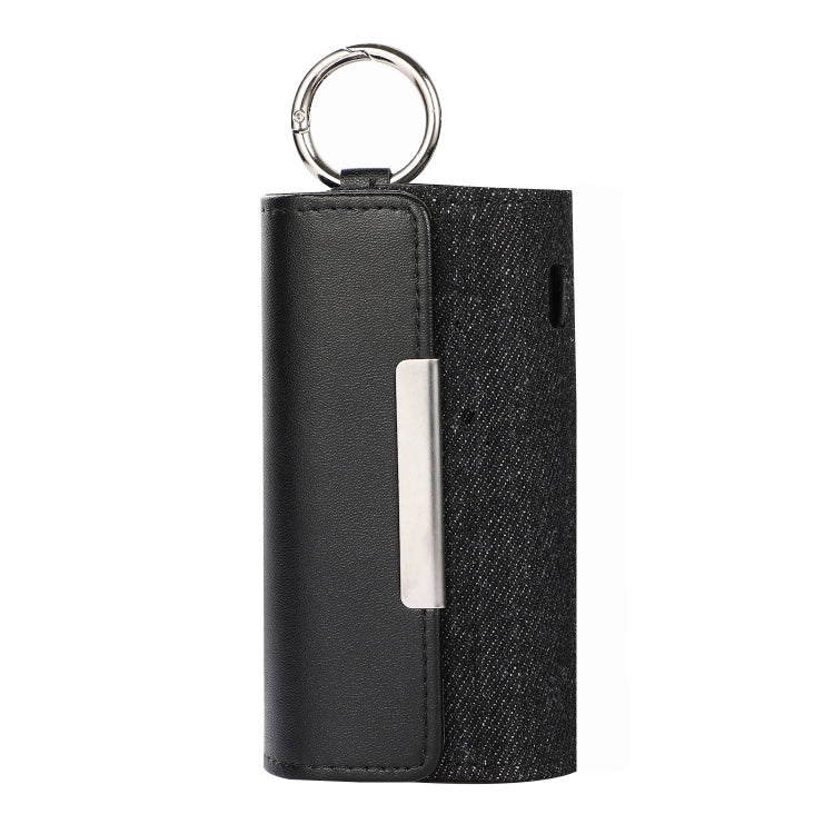 For IQOS ILUMA Portable Contrasting Color Electronic Cigarette Storage Bag with Hanging Loop(Black + Denim Black)