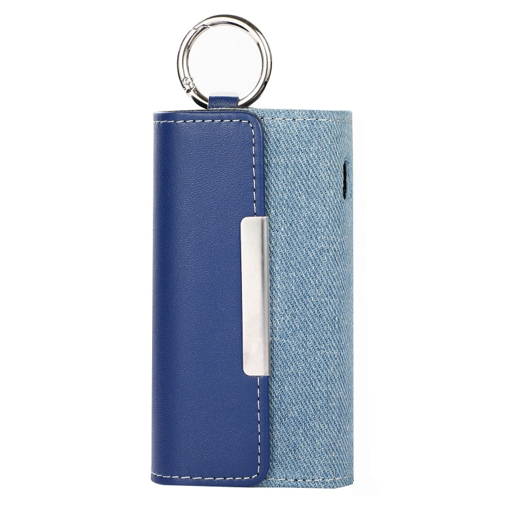 For IQOS ILUMA Portable Contrasting Color Electronic Cigarette Storage Bag with Hanging Loop(Blue + Denim Blue)