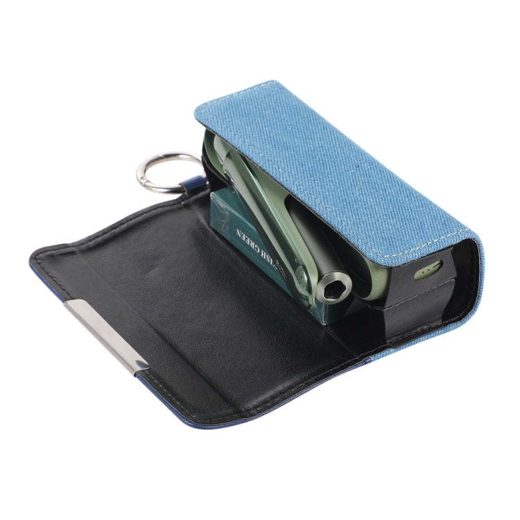 For IQOS ILUMA Portable Contrasting Color Electronic Cigarette Storage Bag with Hanging Loop(Blue + Denim Blue)