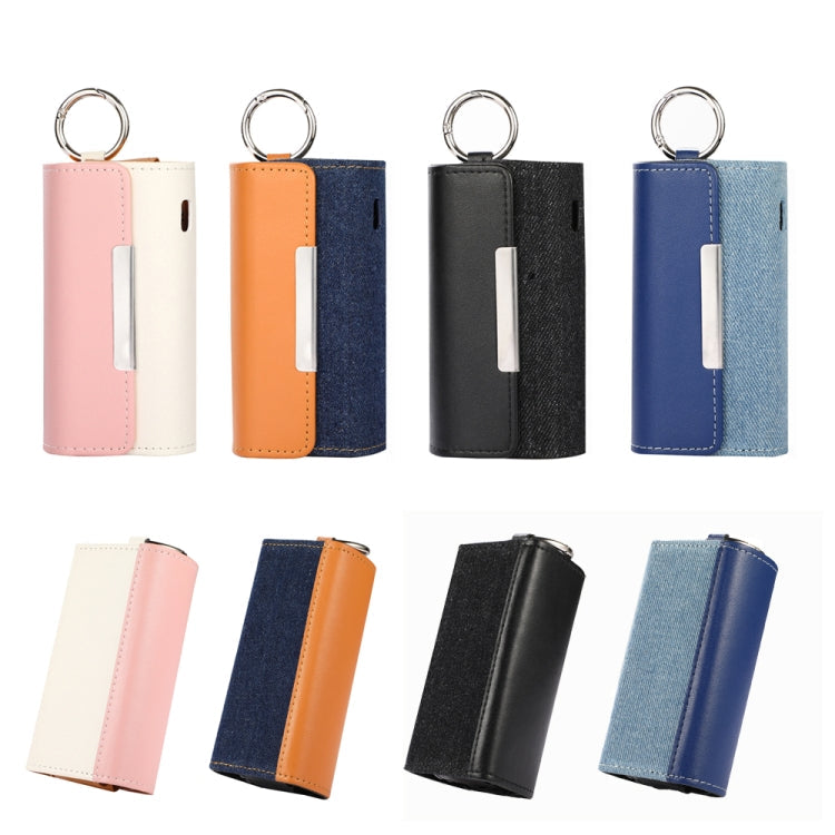For IQOS ILUMA Portable Contrasting Color Electronic Cigarette Storage Bag with Hanging Loop(Pink + White)