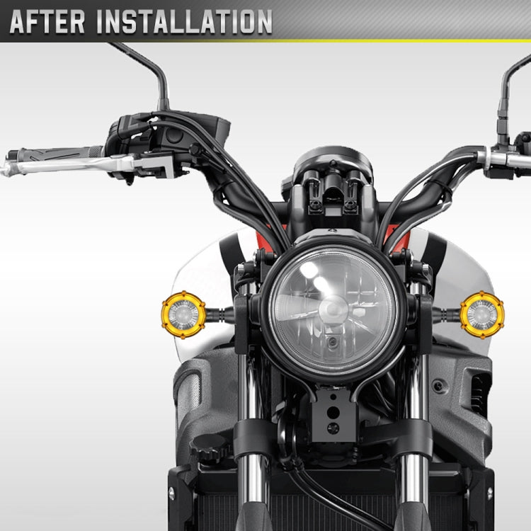 1 Pair Motorcycles Universal Rotating LED Dual-color Flow Turn Signal Light(Amber Yellow Light + Red Light)