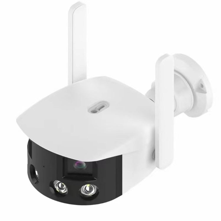 Q38 WIFI Humanoid Recognition AI Alarm 180 Degree Dual 2MP IP Camera, Plug:AU Plug