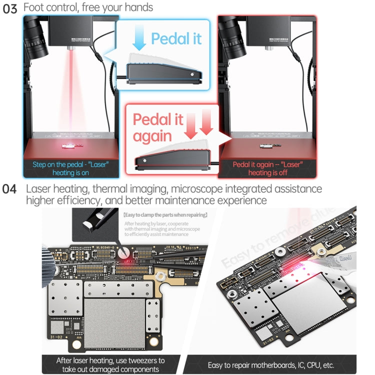 Mega-idea Intelligent Infrared Laser Desoldering Machine, Model:With Microscope Set(EU Plug)