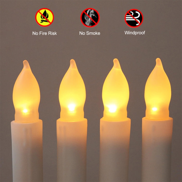 LED Electronic Candle Lights Flameless Long Rod Christmas Candle, Spec:Flashing Yellow Light