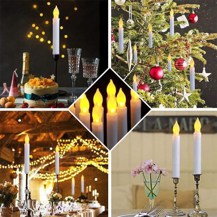 LED Electronic Candle Lights Flameless Long Rod Christmas Candle, Spec:Flashing Yellow Light