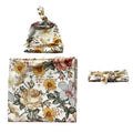 Newborn Baby Three-piece Swaddling Scarf  Cap Headband(Flower-4)