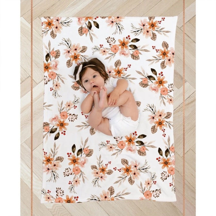 Newborn Baby Three-piece Swaddling Scarf  Cap Headband(Flower-3)