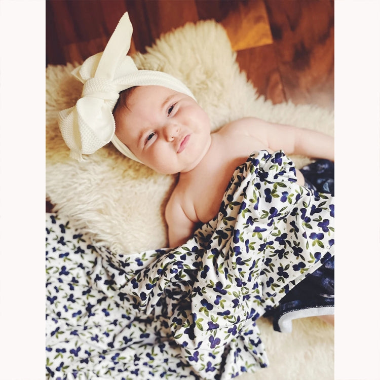 Newborn Baby Three-piece Swaddling Scarf  Cap Headband(Flower-2)