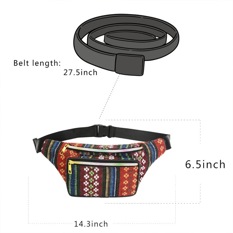 Outdoor Sports Bohemian Ethnic Style Fashion Waist Bag, Size:34x15cm(Style-B)