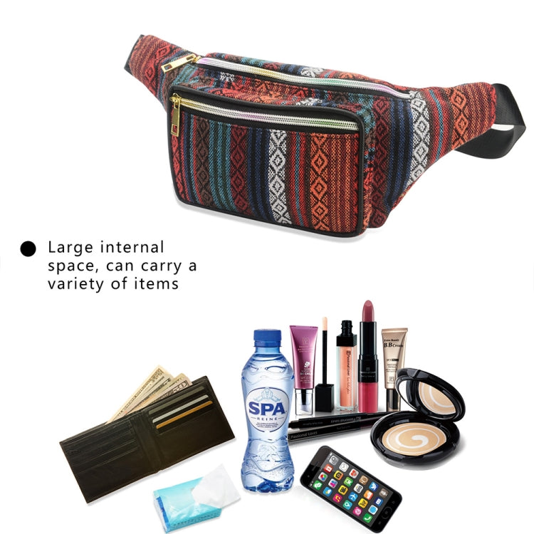 Outdoor Sports Bohemian Ethnic Style Fashion Waist Bag, Size:34x15cm(Style-E)
