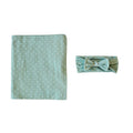 Newborn Baby Dot Pattern Swaddling Scarf Headband(Green)