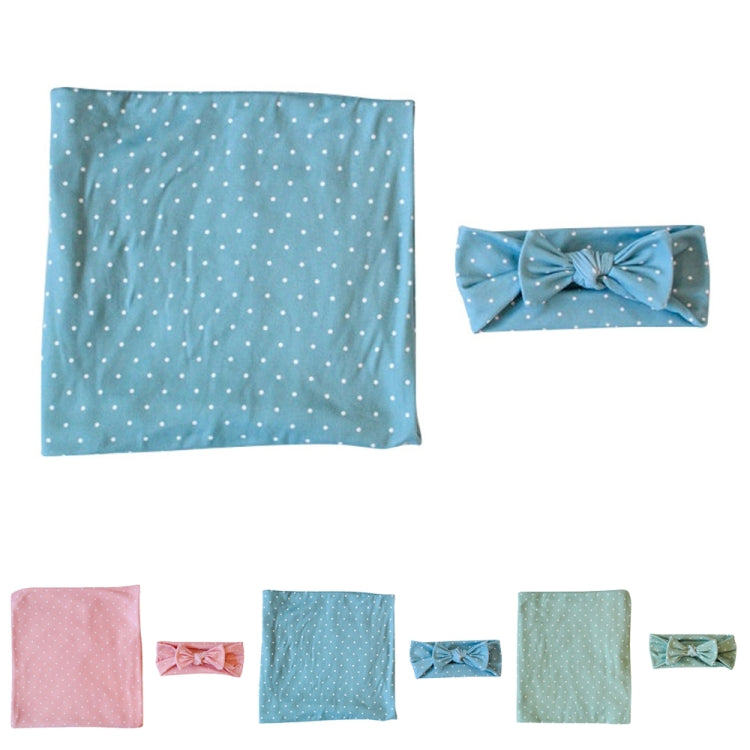 Newborn Baby Dot Pattern Swaddling Scarf Headband(Pink)