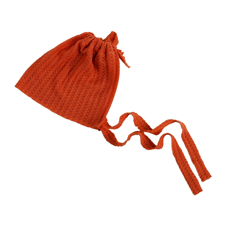 Elastic Fabric Newborn Baby Cute Cap with Strap(Red)