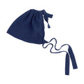 Elastic Fabric Newborn Baby Cute Cap with Strap(Dark Blue)