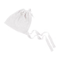 Elastic Fabric Newborn Baby Cute Cap with Strap(White)
