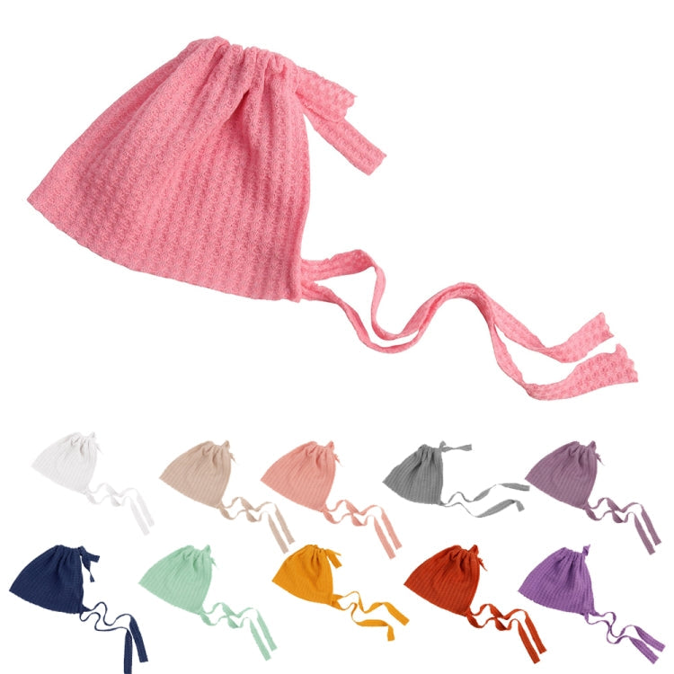 Elastic Fabric Newborn Baby Cute Cap with Strap(Light Pink)