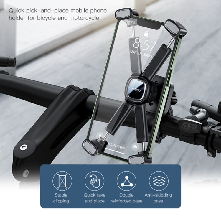 Yesido C191 4-axis Support Bicycle Handle Phone Holder(Black)