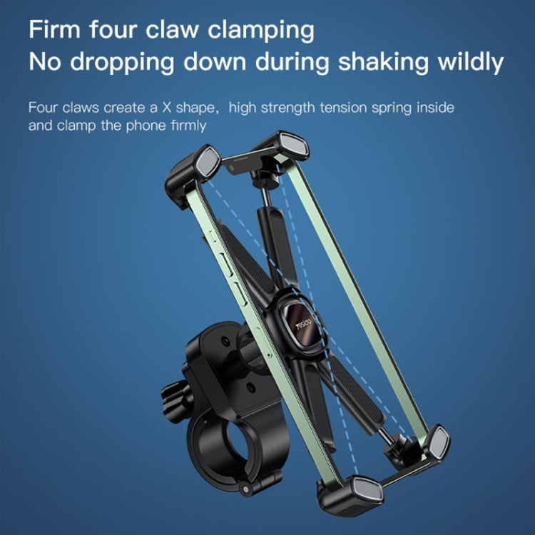 Yesido C191 4-axis Support Bicycle Handle Phone Holder(Black)