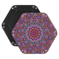Hexagonal Desktop PU Storage Box Sundries Tray, Size:7 inch(Bohemian Purple)