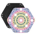 Hexagonal Desktop PU Storage Box Sundries Tray, Size:7 inch(Bohemian Yellow)