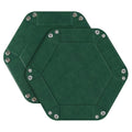 Hexagonal Desktop PU Storage Box Sundries Tray, Size:8 inch(Dark Green)