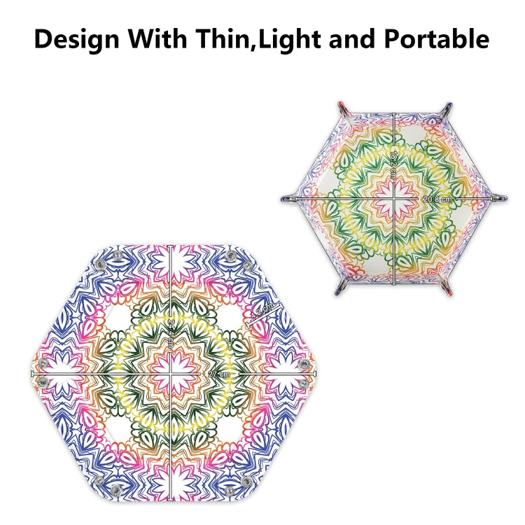 Hexagonal Desktop PU Storage Box Sundries Tray, Size:8 inch(Bohemian Yellow)