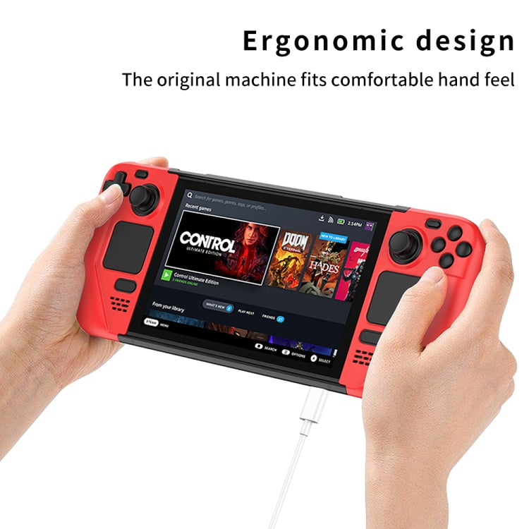 GKK For Steam Deck Color Contrast Anti-fall Game Console Case(Black)