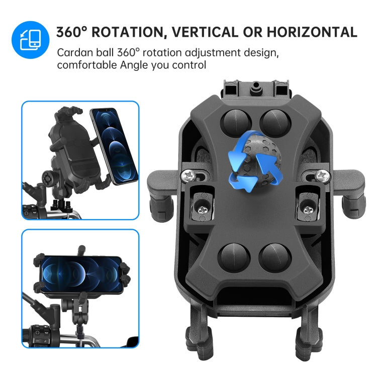 WUPP CS-1848A2 Motorcycle Shock Absorption Riding Phone Holder, Style:Handlebars