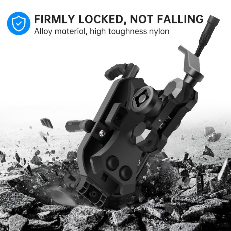 WUPP CS-1848B1 15W Motorcycle Wireless Fast Charging Phone Navigation Holder, Style:Rearview Mirror Type