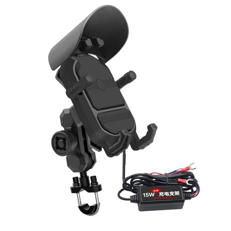 WUPP CS-1848B2 15W Motorcycle Wireless Fast Charging Phone Navigation Holder, Style:Handlebars