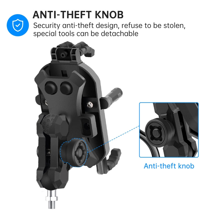 WUPP ZH-1848A1 Motorcycle Shock Absorption Riding Phone Navigation Holder, Style:M8 Ball Joint