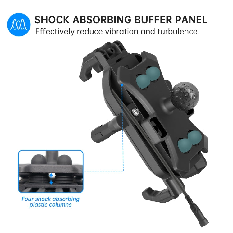 WUPP ZH-1848B1 15W Motorcycle Wireless Fast Charging Phone Navigation Holder, Style:M8 Ball Joint