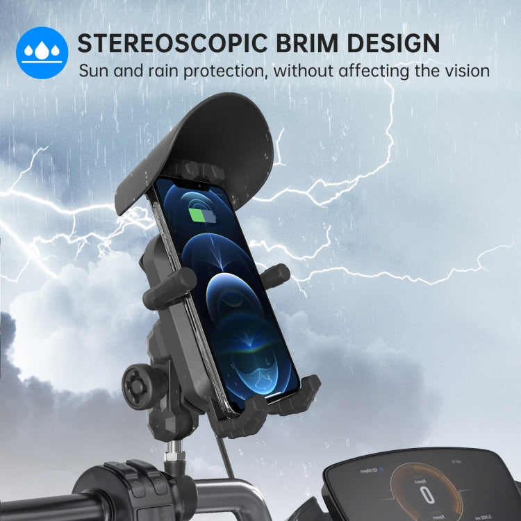 WUPP ZH-1848B2 15W Motorcycle Wireless Fast Charging Phone Navigation Holder, Style:M10 Ball Joint