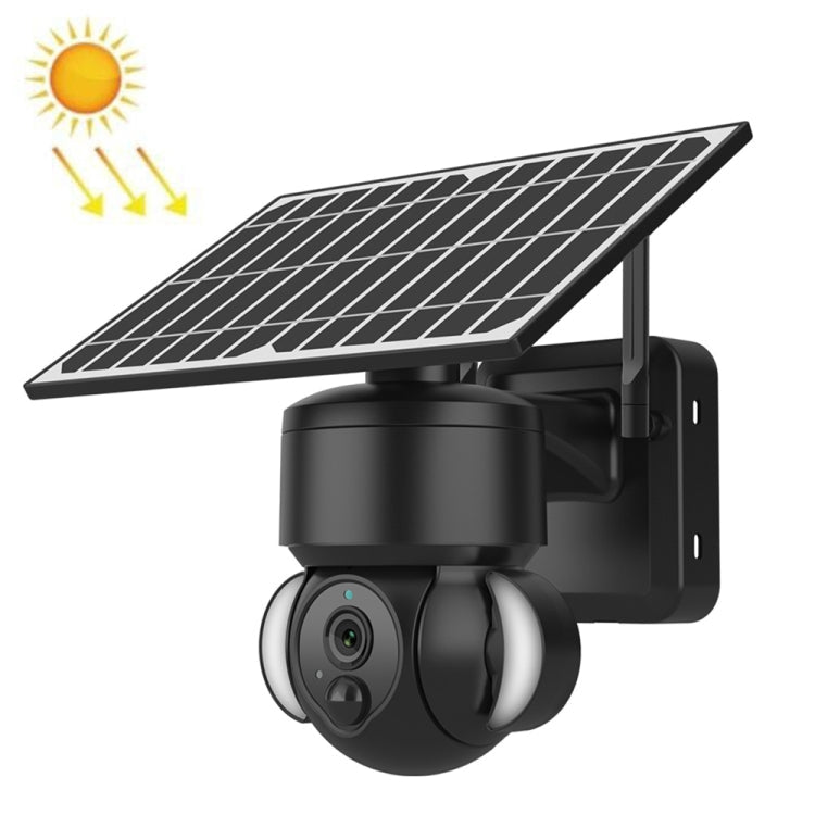 SHIWOJIA IP66 Waterproof 4G 3MP Solar Dome IP Camera, Two-way Audio & PIR Motion Detection & Night Vision, Version:AU(Black)