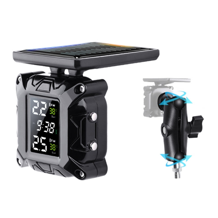 M9 Color Screen Motorcycle Solar Wireless Tire Pressure Monitor With M10 Fixed Mount